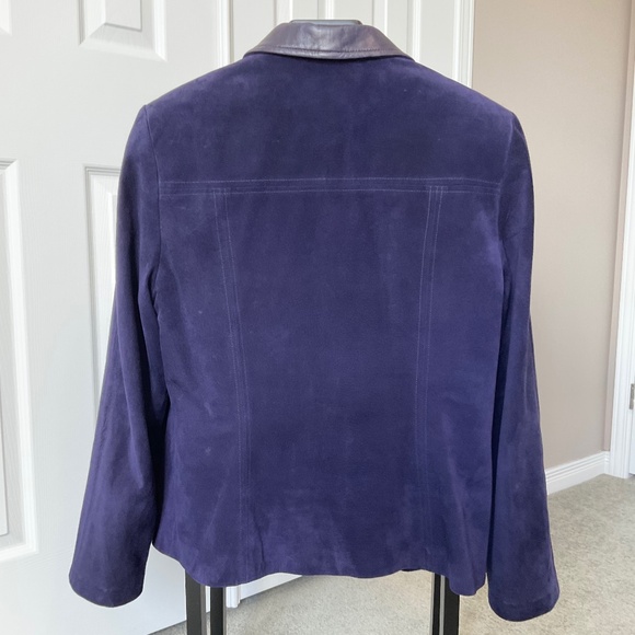 Danier Genuine Suede and Leather Purple Jacket Size Large - Picture 5 of 16